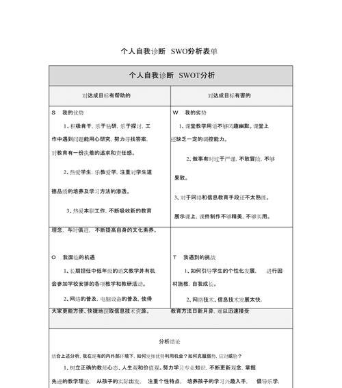 利用SWOT分析图优化业务策略（揭示机会与挑战）  第1张